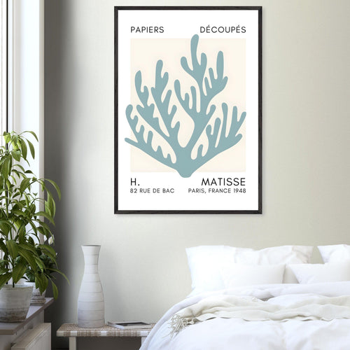 Artfulprints Poster Matisse – Coral harmony turquoise   - 30x40 cm - Turquoise