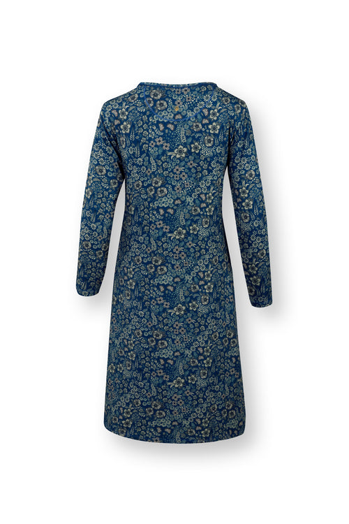 Pip Studio - Danai Nachthemd Lange Mouw Dames - Daisy Dreams - Blauw - S - vtwonen shop
