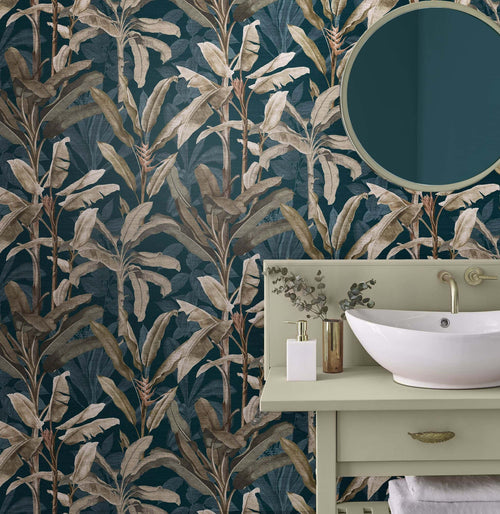 Graham & Brown Vliesbehang - Borneo Blauwgroen