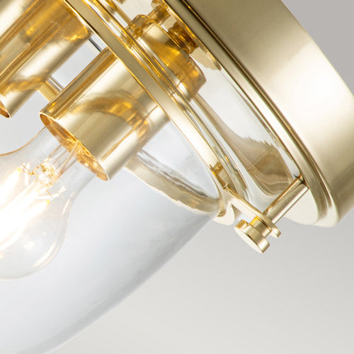 Elstead Quoizel Whistling Bowl Semi Flush Plafondlamp Gepolijst Messing, IP44