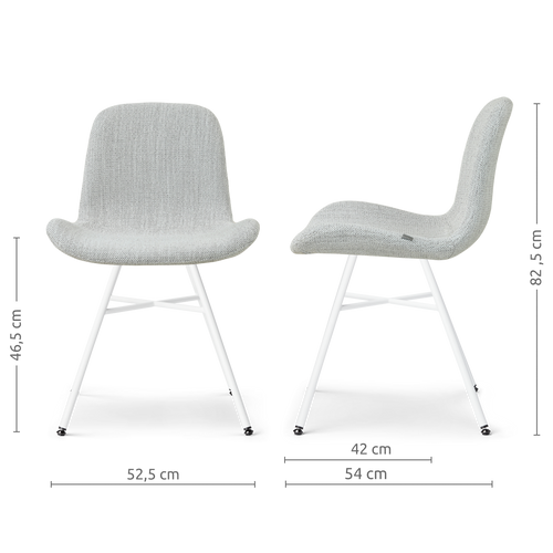 Nolon Noa-Fé eetkamerstoel grijs melange - wit onderstel