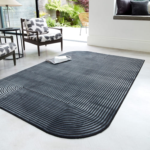 Vloerkleed Easy Living Kuza Shape Black/Charcoal 120x170 cm - vtwonen shop