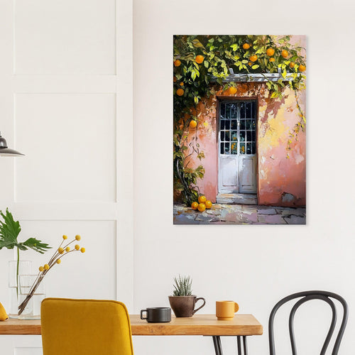 Artfulprints Canvas Mediterranean orange tree canvas - 60x90 cm - Oranje