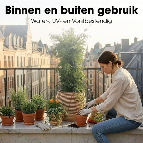 Mica Decorations Cancun Bloempot – Set van 3 – Plantenpot voor Bloemen en Kamerplanten – Bloempotten voor Buiten – Gerecycled Plastic – Beige