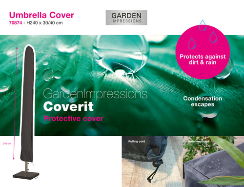 Garden Impressions Manilla parasolset ecru met voet 30 kg en hoes