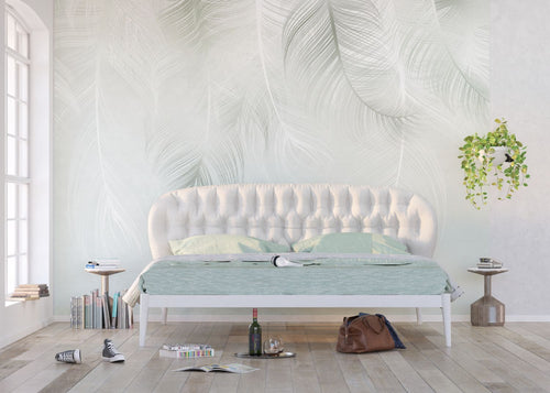 Sanders & Sanders fotobehang veren lichtgroen - 375 x 270 cm - 600973
