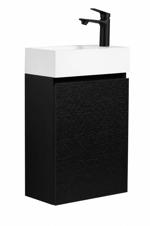 Badplaats Toiletmeubel Angela 40 x 22 cm – Zwart – Fonteinmeubel met Wastafel