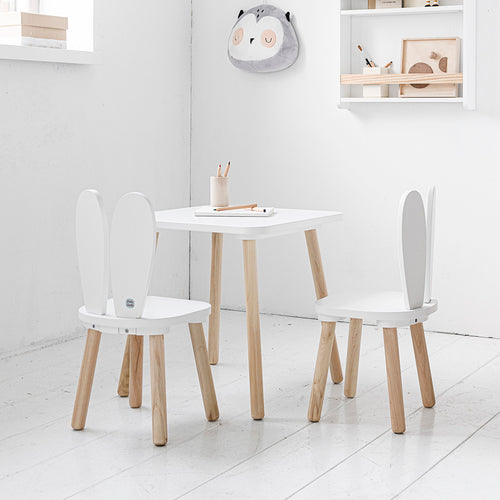 Petite Amélie Kinderstoel KONIJNEN - MDF - wit