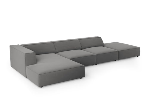 Cosmopolitan Design linker hoekbank Arendal 5-zits, flueel, cement - 166x341x70cm