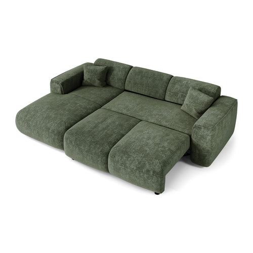 Sia Home - Hoekbanken YUMA - Fluweel met reliëf - Smaragdgroen - 283cm - vtwonen shop