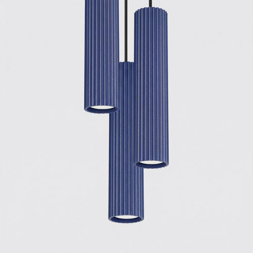 Sollux Lighting Hanglamp KARBON 3P ultramarijn - 19,5x19,5x108cm