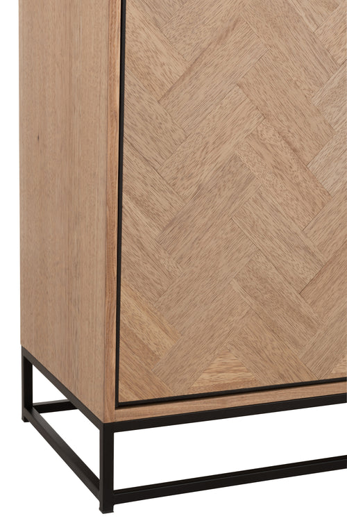 J-Line kast Hoog Zigzag - hout/metaal - naturel/zwart - vtwonen shop