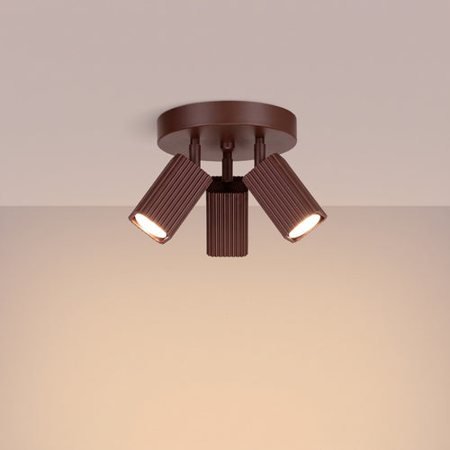 Sollux Lighting Plafondlamp RAYO 3P bruin - 20x20x18cm