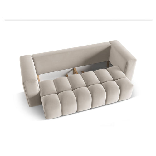 Cosmopolitan Design - Slaapbank met opbergdoos Verona 3-zits, flueel ecru - 98x252x85cm