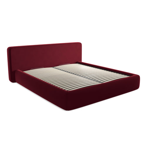 LaMiaSofa Bed met opbergruimte Firenze - velours - bourgondië - 220x225x82