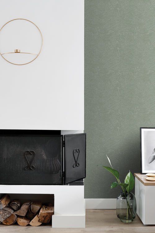 ESTAhome behang 3d golvende lijnen vergrijsd mintgroen - 50 x 900 cm - 139663 - vtwonen shop