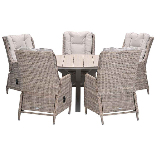 Garden Impressions tuinset Marbella - Tulli - vintage willow - Ø148x75 cm - 6-delig