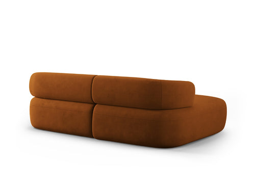 Micadoni linker hoekbank Jenny 5-zits, flueel roze - 145x200x73cm