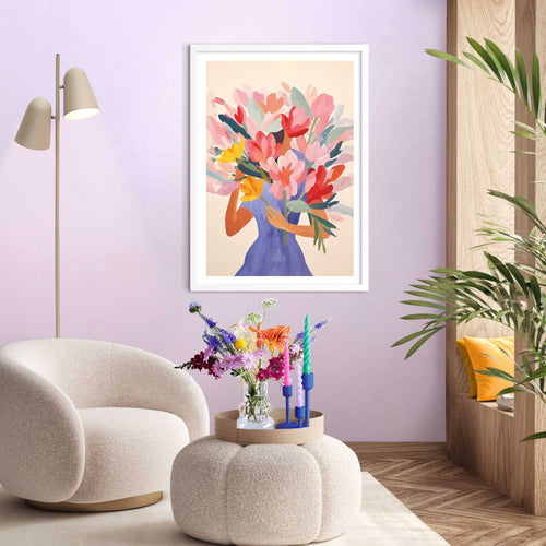 Reinders Lady Flowers schilderij -  meerkleurig/multi color - woonkamer - 70x50cm