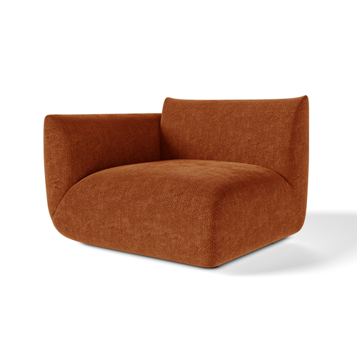 Sia Home - Hoekmodule links van chenillefluweel NOOMA - chenillefluweel terracotta 108cm