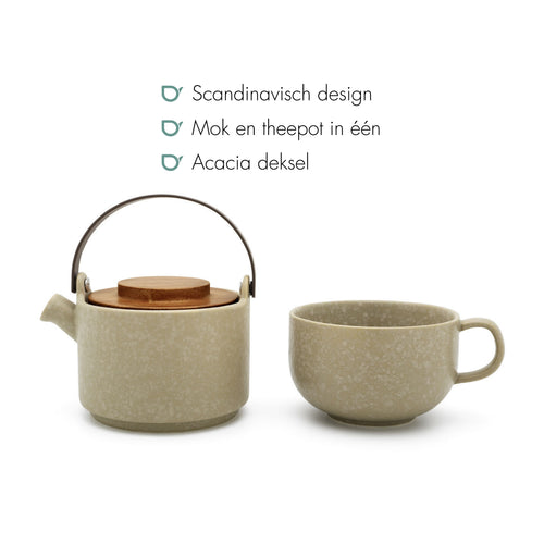 Bredemeijer - Tea for one Umea leemgrijs 500 ml