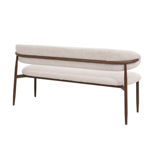 Giga Meubel Eetkamerbank Alexia - Stof - Beige/Walnoot - 160x55x77cm - vtwonen shop