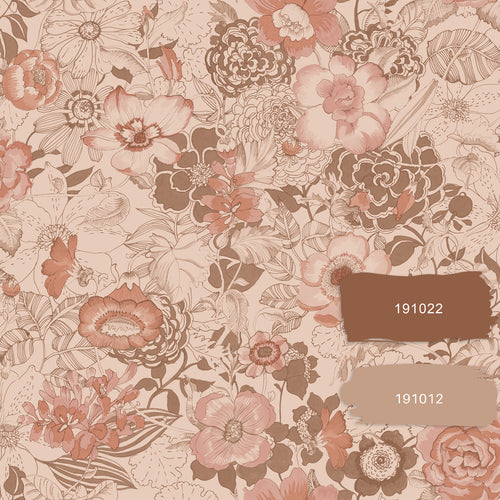 ESTAhome behang vintage bloemen terracotta roze - 53 cm x 10.05 m - 139766 - vtwonen shop