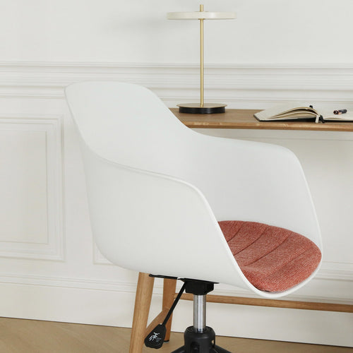 Nolon Nout-Liz Bureaustoel Wit - Terracotta Kussen - Zwart Onderstel - vtwonen shop