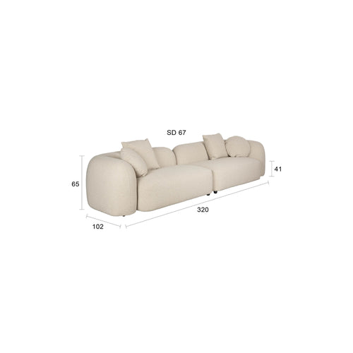 Housecraft Living Perry 4-Zitsbank Beige