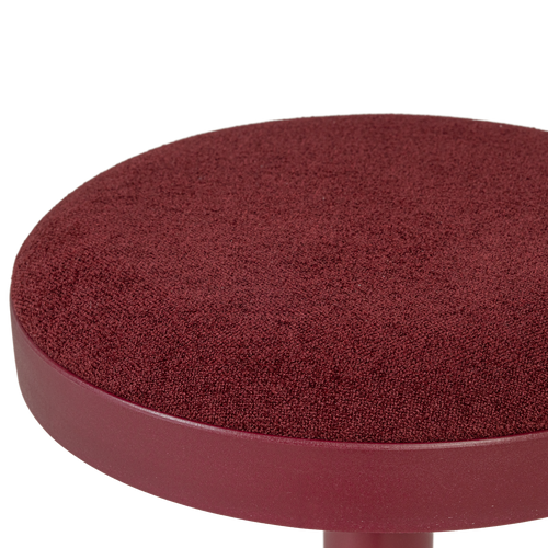 WOOOD barstoel in hoogte verstelbaar Mevo - Chenille - Bordeauxrood - 82x42x42