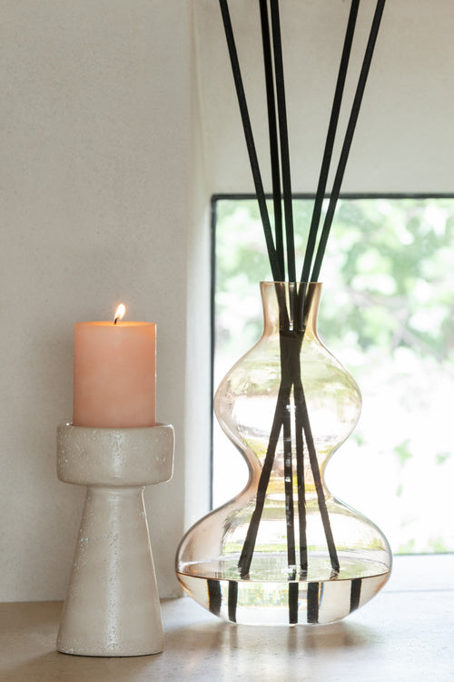 J-Line geurolie + stokjes Nordic Vetiver - glas - amber - small - vtwonen shop