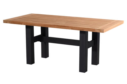 Hartman Tuintafel Sophie Yasmani - Naturel/Zwart Teakhout - 180x95x76cm