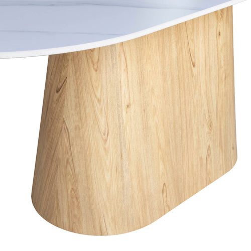 Giga Meubel Eettafel Madia - Wit Keramiek/Naturel - 200x90x75cm - vtwonen shop