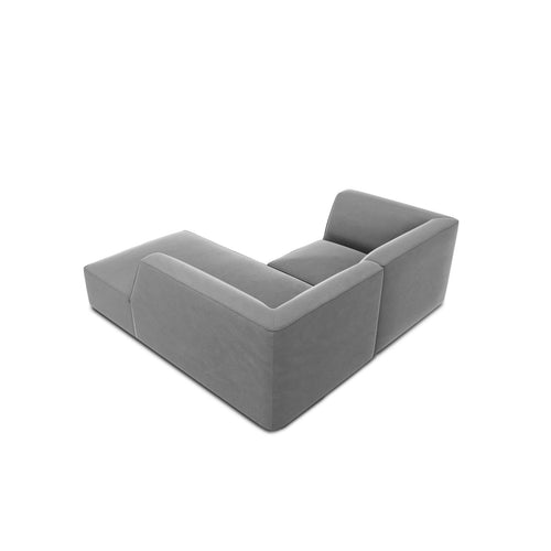 Cosmopolitan Design - Modulaire hoekbank rechts Siena 3-zits, flueel grijs - 180x186x69cm