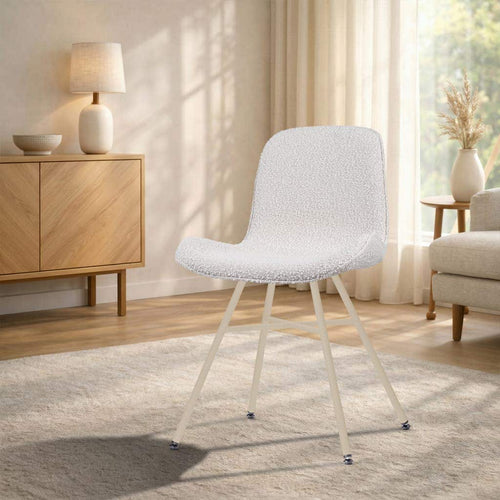 Nolon Noa-Fé eetkamerstoel bouclé beige - beige onderstel