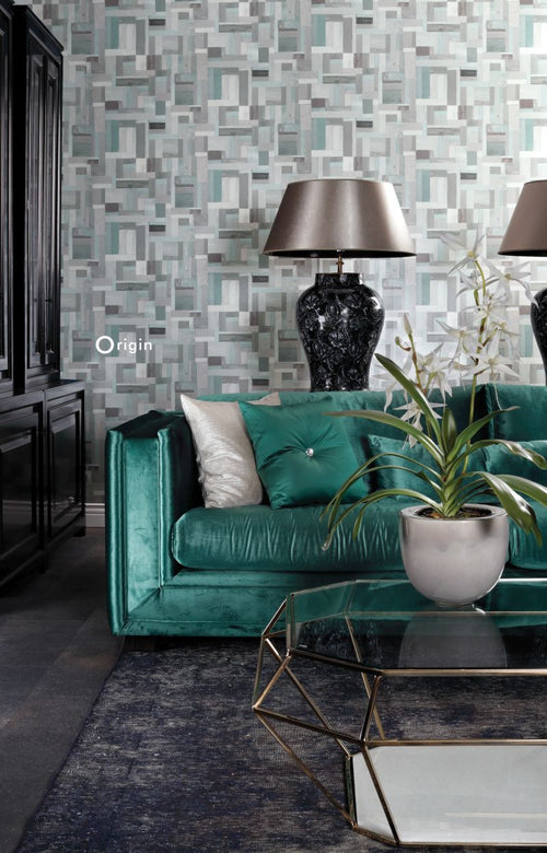 Origin Wallcoverings behang sloophout motief vergrijsd groen - 53 cm x 10,05 m - 337225 - vtwonen shop