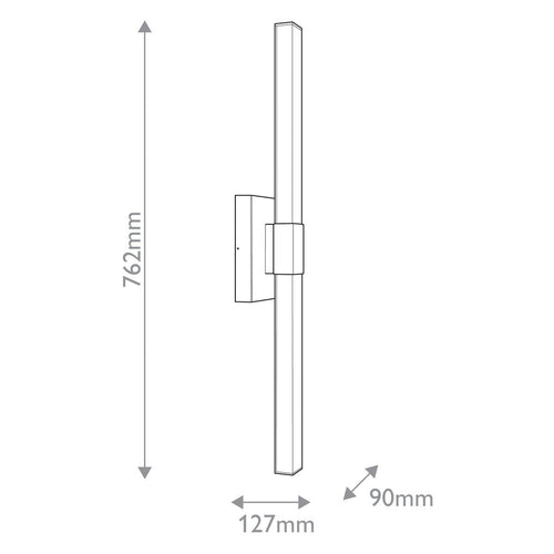 Große LED-Wandleuchte für den Außenbereich, modern, strukturiert, Schwarz, 3000 K, IP44