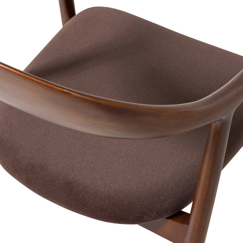 WOOOD eetkamerstoel beukenhout frame Bran - Velvet - Bruin - Set van 2 - 79x57x53