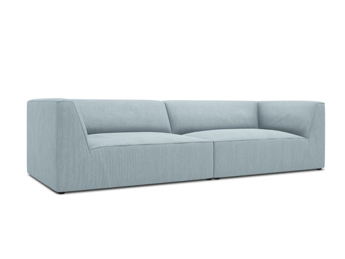 Micadoni Bank Ruby 4-zits, ribfluwelen, lichtblauw - 93x302x69cm