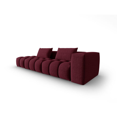 Cosmopolitan Design - Linker modulaire bank Verona 4-zits, structurele stof bordeaux - 85x265x70cm
