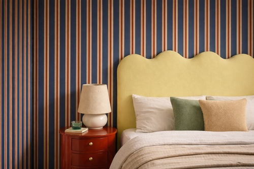 Gestoffeerd hoofdbord met golvende vorm 160x73,5 cm