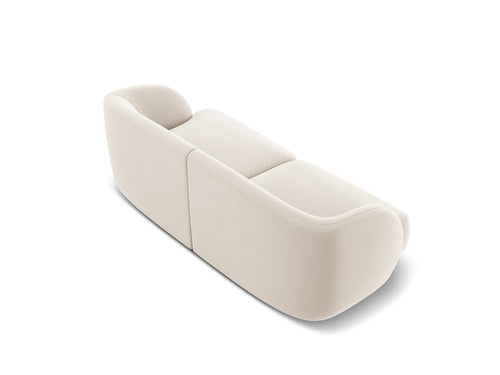 Micadoni Bank Miley 2-zits, flueel, lichtbeige - 90x180x70cm