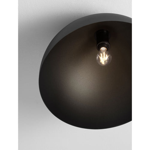Nova Luce ONIA  Onia 50cm komvormige plafondlamp, halfverzonken, donkergrijs, zandzwart E27 1x12W
