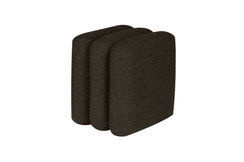 noo.ma Radd Poef - chocoladebruin bouclé, compact zitpoef