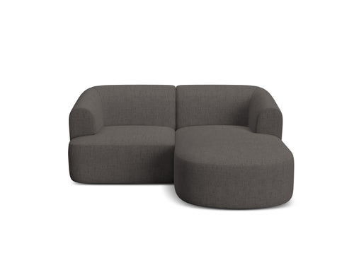 Cosmopolitan Design Modulaire hoekbank rechts Campi 3-zits, structurele stof grijs - 156x180x70cm