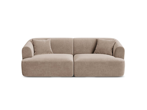 Cosmopolitan Design Modulaire bank Campi 3-zits, flueel donkerbeige - 90x220x70cm