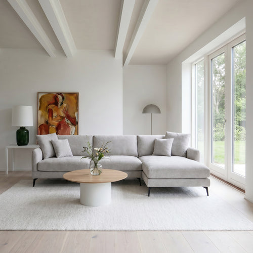 Furnhouse chaise longue bank rechts Maggie - Grijs - Stof - 95x290x90