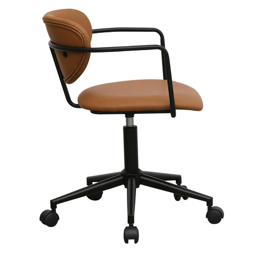 Furnhouse bureaustoel Lido - Cognacbruin - Kunstleer - 57x54x71