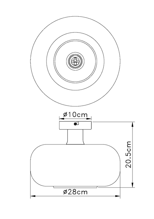 Lighto - Art deco plafondlamp zwart met amber glas - Velo - vtwonen shop