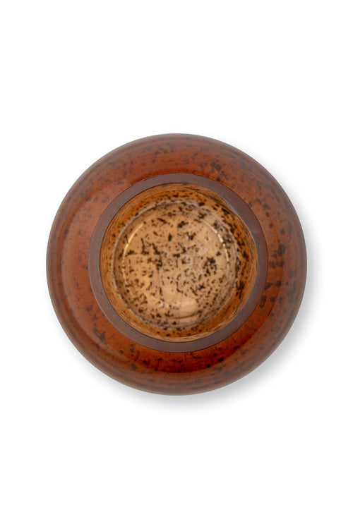 vtwonen - Vaas Ovaal - Glas - Karamel - 15x27 cm